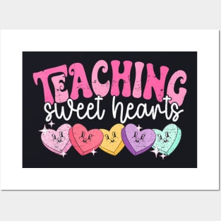 Groovy Teaching Sweethearts Teachers Valentines Day Posters and Art